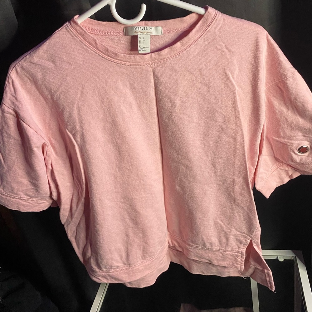 Pink Oversized Short Sleeve Shirt